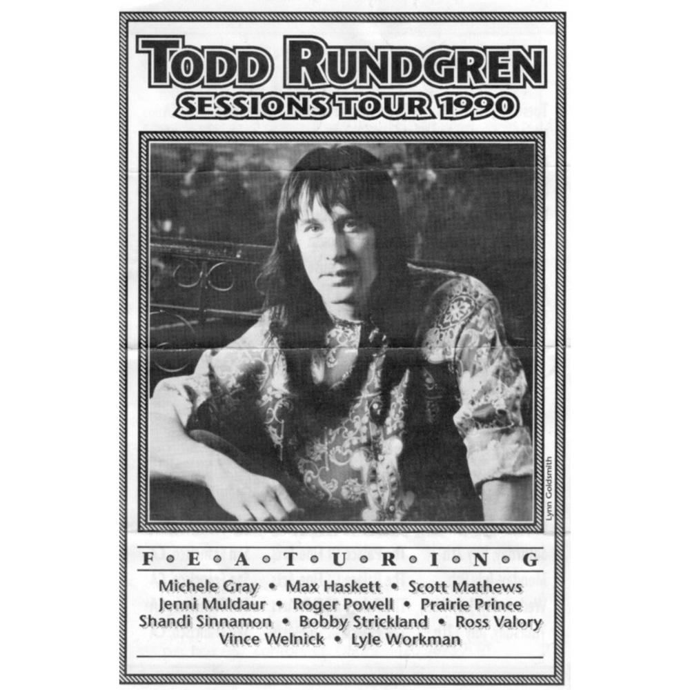TODD RUNDGREN 2ND WIND RECORDING SESSIONS HANDBILL (Very rare collectible)